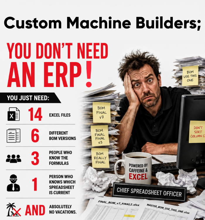 Custom Machine Builders need a ERP built for Custom Machine Builders