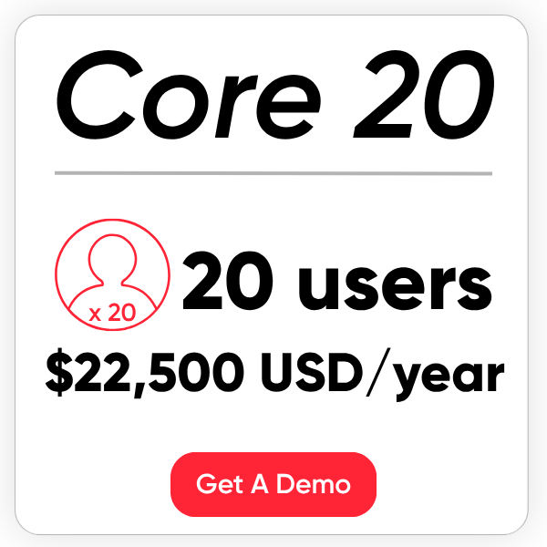 Total ETO's ERP designed for ETO is $22,500 for 20 users.
