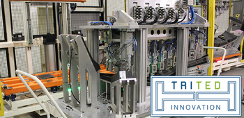 A Trited custom built machine, with the companys logo on top. Trited are Engineer To Order manufacturers that benefit from using Total ETO.